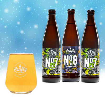 Crafty Nectar Gift Set | 3 Premium Bottles | Crystal Cider Glass